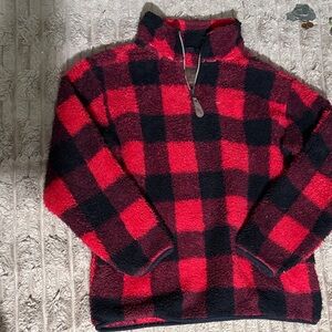 Cozy Red and Black Checkered Kids Jacket